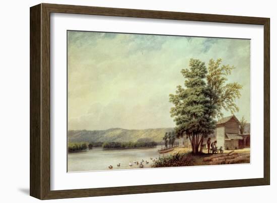 Cirro Cumulus - Houses on a Tobacco Plantation, Virginia, C.1830-40-George Harvey-Framed Giclee Print