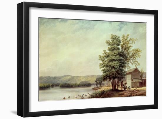 Cirro Cumulus - Houses on a Tobacco Plantation, Virginia, C.1830-40-George Harvey-Framed Giclee Print