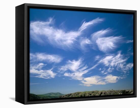 Cirrus Clouds, Tien Shan Mountains, Kazakhstan, Central Asia-N A Callow-Framed Stretched Canvas