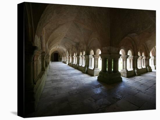 Cistercian Abbey Cloister, Fontenay, Marmagne, Doubs, Burgundy, France, Europe-Godong-Stretched Canvas