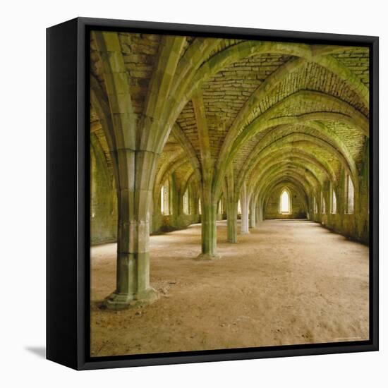 Cistercian Refectory, Fountains Abbey, Yorkshire, England-Michael Jenner-Framed Stretched Canvas