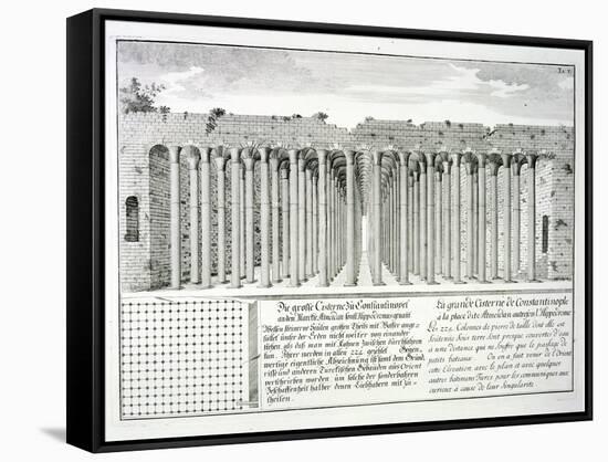 Cistern Beneath the Hippodrome, Constantinople, Turkey, from Entwurf Einer Historischen Architektur-Johann Bernhard Fischer Von Erlach-Framed Stretched Canvas