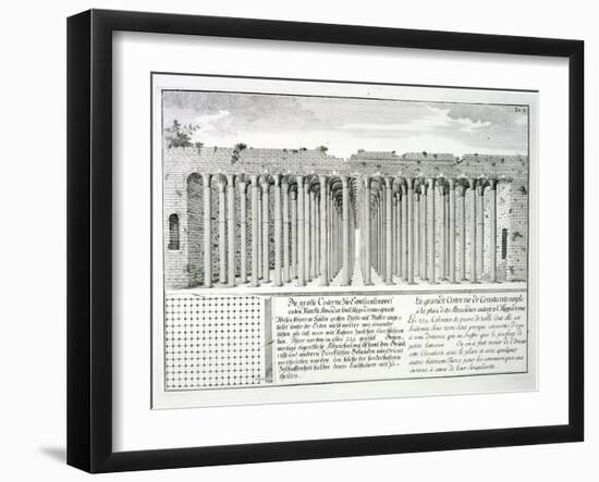 Cistern Beneath the Hippodrome, Constantinople, Turkey, from Entwurf Einer Historischen Architektur-Johann Bernhard Fischer Von Erlach-Framed Giclee Print