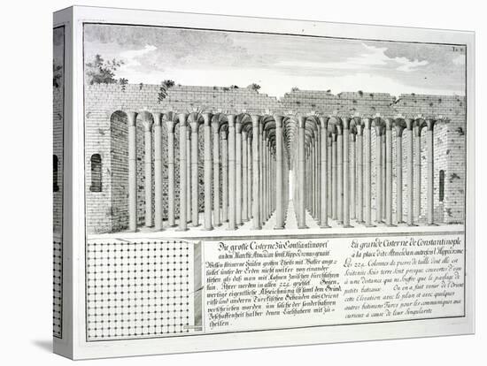 Cistern Beneath the Hippodrome, Constantinople, Turkey, from Entwurf Einer Historischen Architektur-Johann Bernhard Fischer Von Erlach-Stretched Canvas