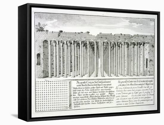 Cistern Beneath the Hippodrome, Constantinople, Turkey, from Entwurf Einer Historischen Architektur-Johann Bernhard Fischer Von Erlach-Framed Stretched Canvas