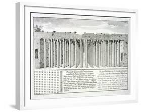 Cistern Beneath the Hippodrome, Constantinople, Turkey, from Entwurf Einer Historischen Architektur-Johann Bernhard Fischer Von Erlach-Framed Giclee Print