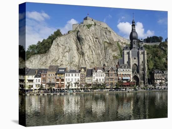 Citadel and Collegiate Church on River Meuse, Dinant, Wallonia, Belgium-Stuart Black-Stretched Canvas