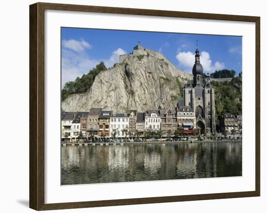 Citadel and Collegiate Church on River Meuse, Dinant, Wallonia, Belgium-Stuart Black-Framed Photographic Print