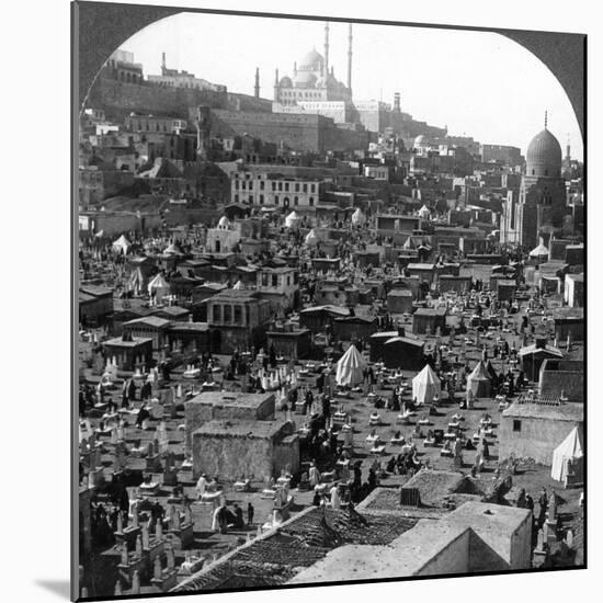 Citadel and Mohammed Ali Mosque Beyond Bab-El-Wezir Cemetery, Cairo, Egypt, 1905-Underwood & Underwood-Mounted Photographic Print