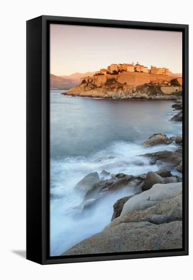 Citadel at Sunset, Calvi, Balagne, Corsica, France, Mediterranean, Europe-Markus Lange-Framed Stretched Canvas