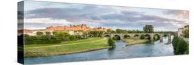 Cite De Carcassonne castle seen from Pont Neuf, Carcassonne, Aude, Languedoc-Rousillon, France-null-Stretched Canvas