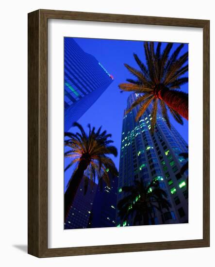 Citibank Center and Palm Trees from Below, Los Angeles, United States of America-Richard Cummins-Framed Photographic Print