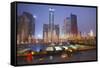 Citic Plaza at Dusk, Tianhe, Guangzhou, Guangdong, China, Asia-Ian Trower-Framed Stretched Canvas