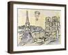 Cities II-Margaret Ferry-Framed Art Print