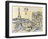 Cities II-Margaret Ferry-Framed Art Print