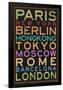 Cities of the World Colorful Retro Metro Travel-null-Framed Poster