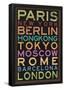 Cities of the World Colorful RetroMetro Travel Poster-null-Framed Poster