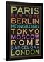 Cities of the World Colorful RetroMetro Travel Poster-null-Framed Poster