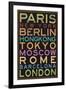 Cities of the World Colorful RetroMetro Travel-null-Framed Art Print