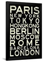 Cities of the World Retro Metro Travel-null-Framed Poster