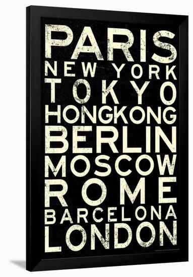 Cities of the World Retro Metro Travel-null-Framed Poster