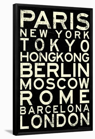Cities of the World RetroMetro Travel Poster-null-Framed Poster