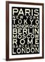 Cities of the World RetroMetro Travel-null-Framed Art Print