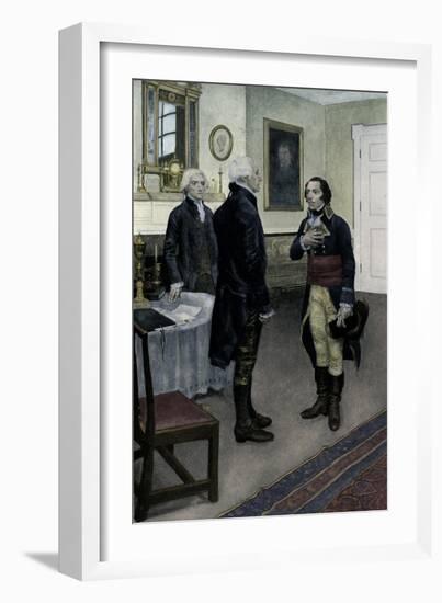 Citizen Genet presented to Washington-Howard Pyle-Framed Giclee Print