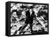 Citizen Kane, Orson Welles, 1941, Astride Stacks Of Newspaper-null-Framed Stretched Canvas