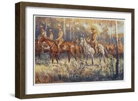 Citizen Soldiers Australia, a Cavalry Force in the Bush-Percy F.s. Spence-Framed Art Print