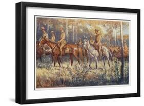 Citizen Soldiers Australia, a Cavalry Force in the Bush-Percy F.s. Spence-Framed Art Print