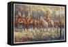 Citizen Soldiers Australia, a Cavalry Force in the Bush-Percy F.s. Spence-Framed Stretched Canvas