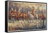 Citizen Soldiers Australia, a Cavalry Force in the Bush-Percy F.s. Spence-Framed Stretched Canvas