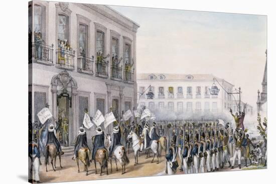 Citizens Cheering Peter Ii of Braganza in Rio De Janeiro, April 1831-null-Stretched Canvas