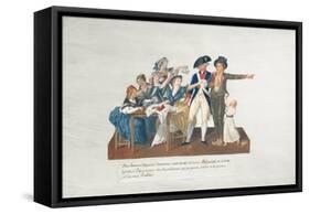 Citizens Contributing their Assignats to Equip a Young Man for War (Gouache on Card)-Lesueur Brothers-Framed Stretched Canvas