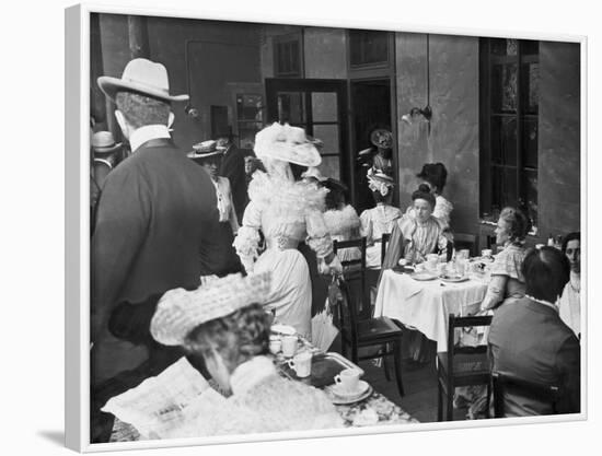 Citizens Dining at Tables-null-Framed Photographic Print