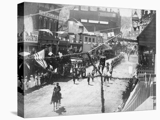 Citizens of Deadwood Celebrate Completion of Railroad No.2 Photograph - Deadwood, SD-Lantern Press-Stretched Canvas