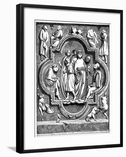 Citizens of France Aiding Poor Scholars, 1257-null-Framed Giclee Print