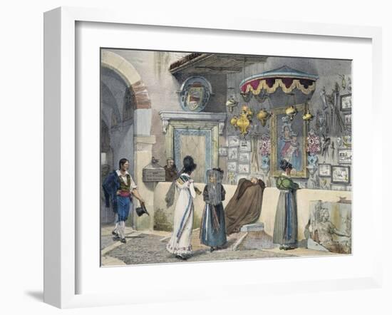 Citizens Worshiping in Rome-Antoine Jean-Baptiste Thomas-Framed Giclee Print