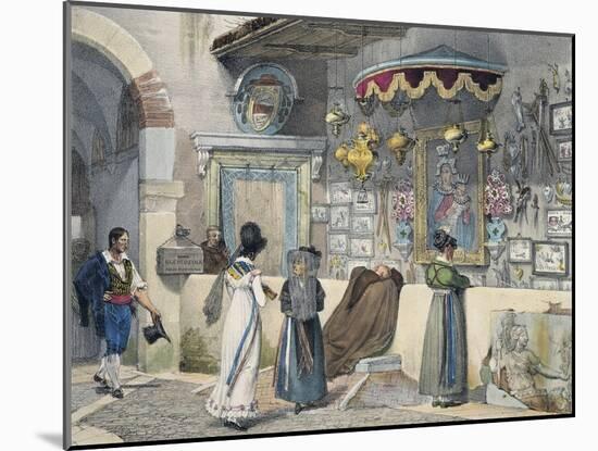 Citizens Worshiping in Rome-Antoine Jean-Baptiste Thomas-Mounted Giclee Print