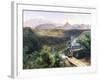 Citlaltepetl Volcanol with Steam Train in Foreground, 1878-Jose Maria Velasco-Framed Giclee Print