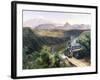 Citlaltepetl Volcanol with Steam Train in Foreground, 1878-Jose Maria Velasco-Framed Giclee Print