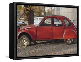 Citroen 2Cv Parked in Centre of Town, St. Omer, Pas De Calais, France-David Hughes-Framed Stretched Canvas