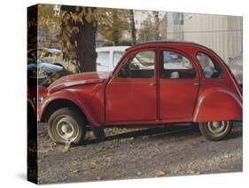 Citroen 2Cv Parked in Centre of Town, St. Omer, Pas De Calais, France-David Hughes-Stretched Canvas