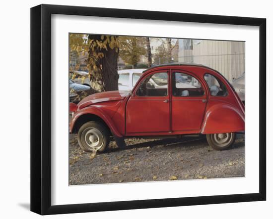 Citroen 2Cv Parked in Centre of Town, St. Omer, Pas De Calais, France-David Hughes-Framed Photographic Print