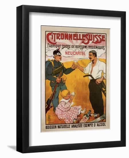 Citronelle Swiss Hygienic Lemongrass Drink 1902-E.L. Baud-Framed Art Print