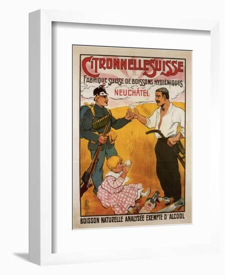 Citronelle Swiss Hygienic Lemongrass Drink 1902-E.L. Baud-Framed Art Print