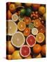 Citrus Fruits, Orange, Grapefruit, Lemon, Sliced in Half Showing Different Colours, Europe-Reinhard-Stretched Canvas