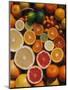 Citrus Fruits, Orange, Grapefruit, Lemon, Sliced in Half Showing Different Colours, Europe-Reinhard-Mounted Premium Photographic Print