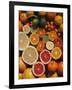 Citrus Fruits, Orange, Grapefruit, Lemon, Sliced in Half Showing Different Colours, Europe-Reinhard-Framed Photographic Print